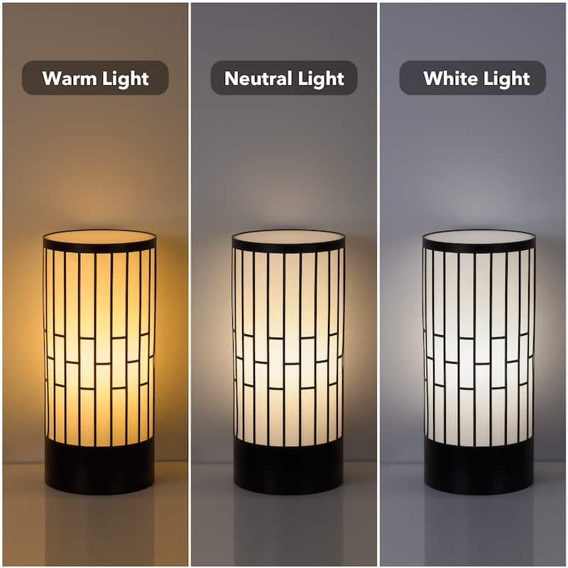 Japandi 15.9" Cylinder Table Lamp with 3-Color - 15.9 in H