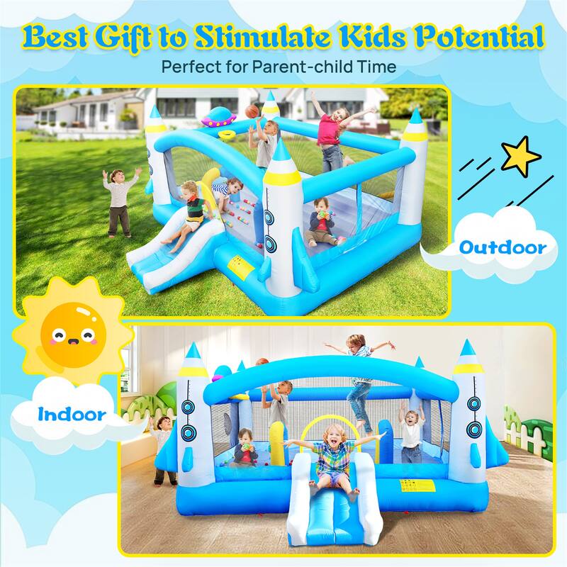Multifunctional Jump 'n Slide Inflatable Bouncer - Multicolor