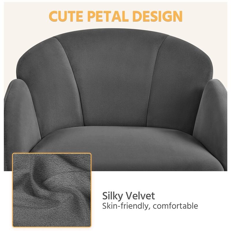 Yaheetech Modern Swivel Rolling Desk Chair Makeup Vanity Chair for Home Office