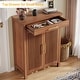 preview thumbnail 23 of 25, Shoe Storage Cabinet with Louvered Doors & Drawer, Wooden Shoe Rack for Closet, Entryway