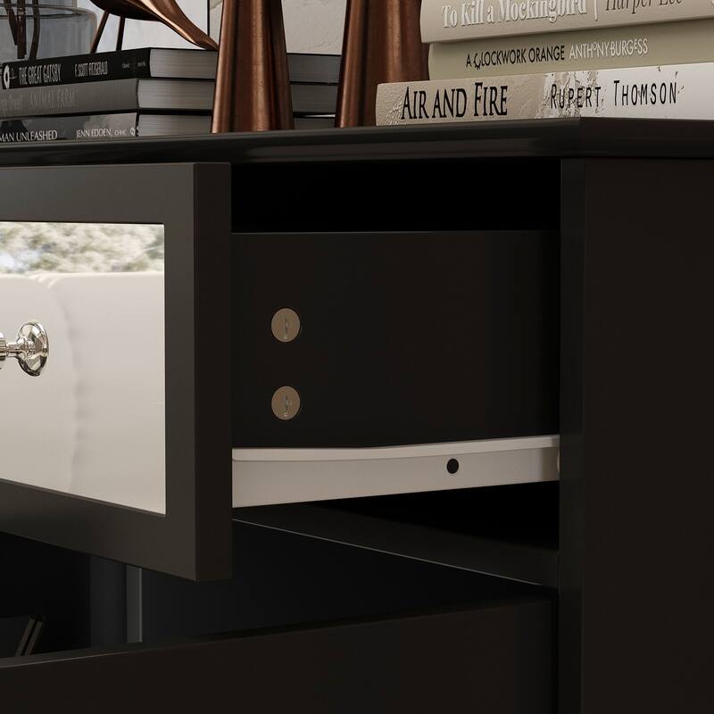 55.1" Accent Storage Cabinet Mirror Sideboard Buffet Cabinet Buffet