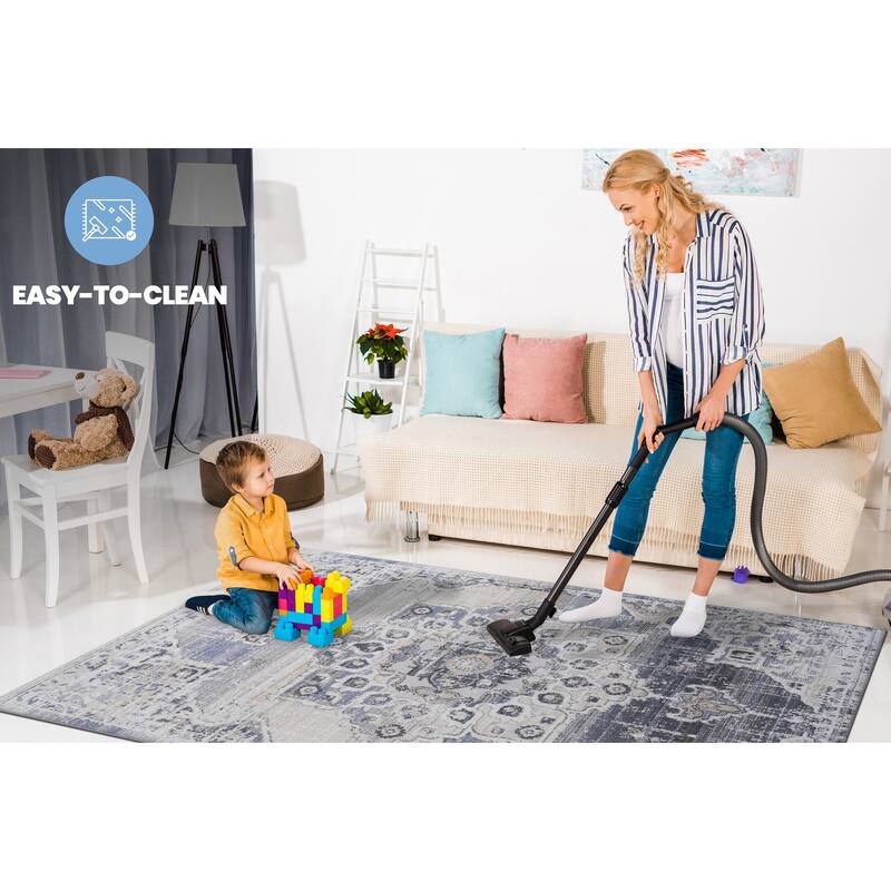 PAYAS Collection 2X3 Medallion Doormat Non-Shedding Rug - 36" D x 24" W x 0.28" H