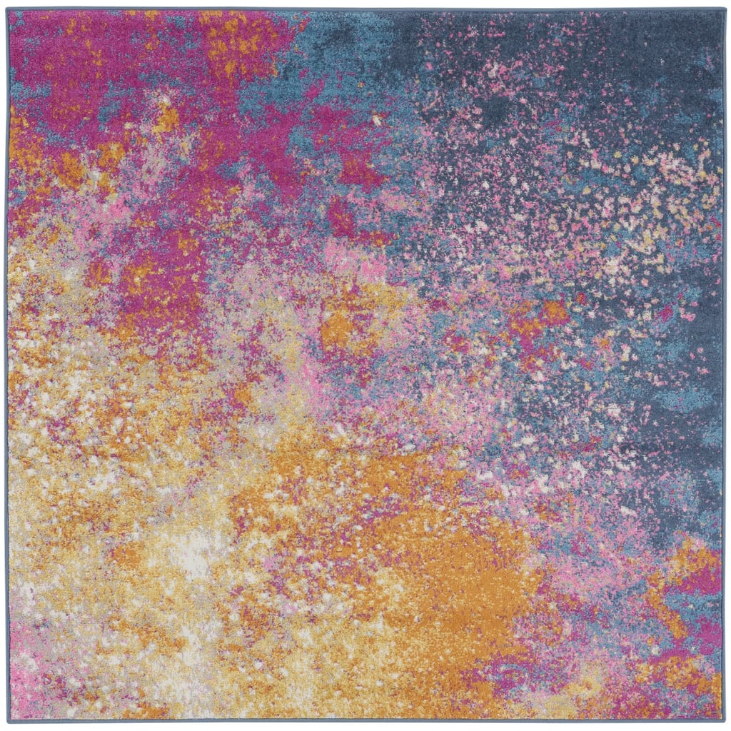 Hequ Power Loomed Geometric Abstract Area Rug By HomeRoots - 5' Round