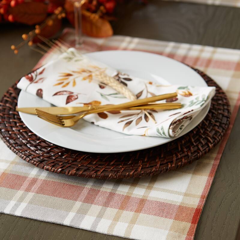 DII Thankful Reversible Embellished Placemat Set, 4 Piece