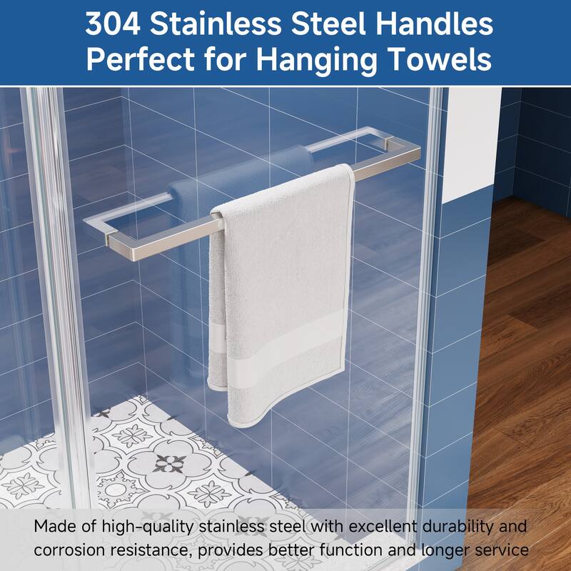 59 in. W x 72 in. H Sliding Frameless Shower Door with Tempered Glass - 59" x 72"