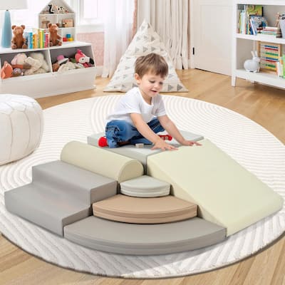 7-Piece Soft Foam Climbing Blocks for Toddlers - Indoor Soft Climb & Crawl Playset