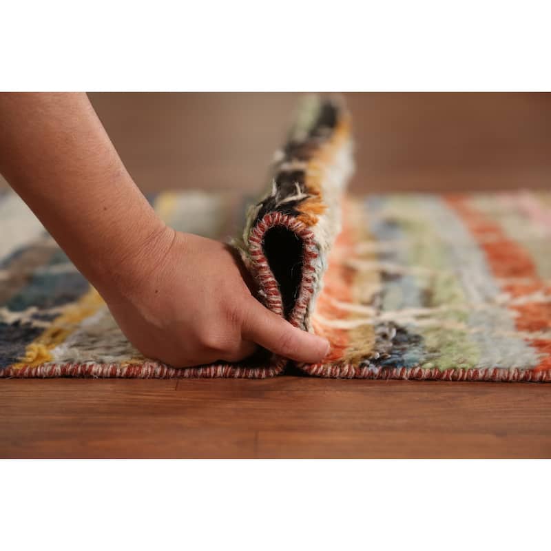 Trellis Moroccan Oriental Runner Rug Hand-Knotted Wool Carpet - 2'8" x 10'0"