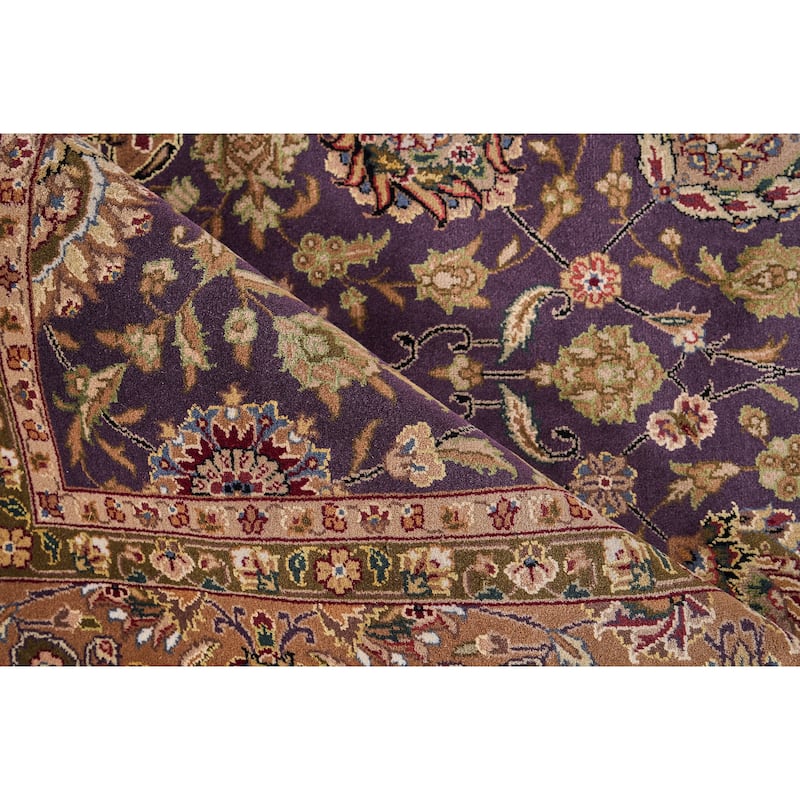 EXQUISITE RUGS ONE-OF-A-KIND Fine Antique Weave Isfahan Hand Knotted Violet Gray Rug - 8'x10' - 8'0"x10'0"