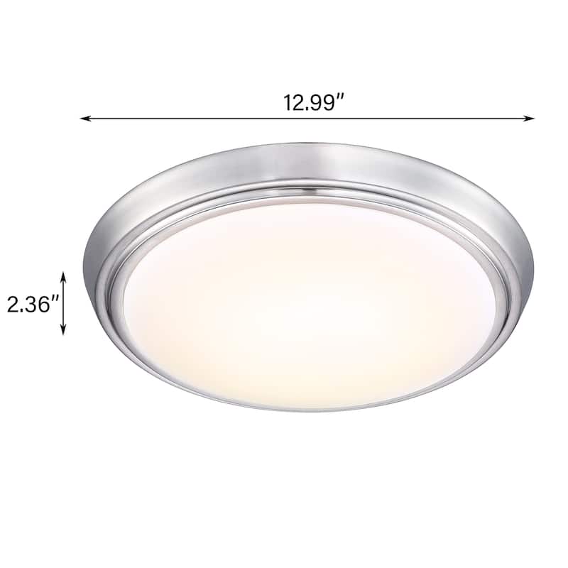 4 Pack 13-Inch LED Brushed Nickel Flush Mount Ceiling Light - 13" x 13" x 2.36"