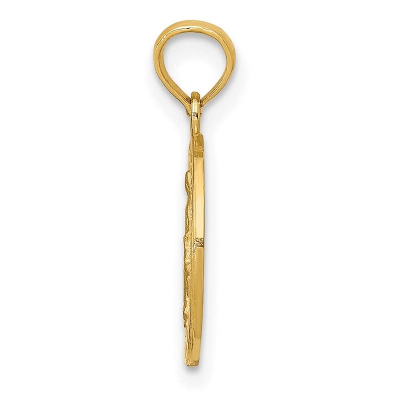 Curata 14k Yellow Gold 18" 12mm Miraculous Medal Pendant Necklace