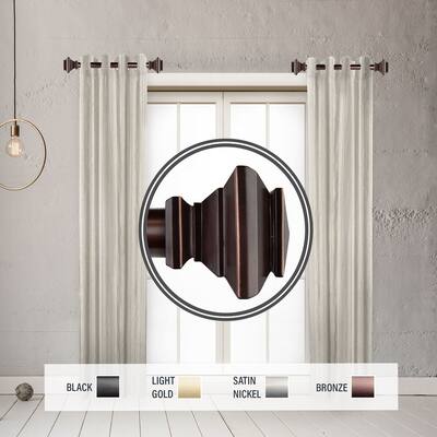 InStyleDesign Tild 1" Side Curtain Rod 12-20 inch long (Set of 2) - 12 to 20 inches