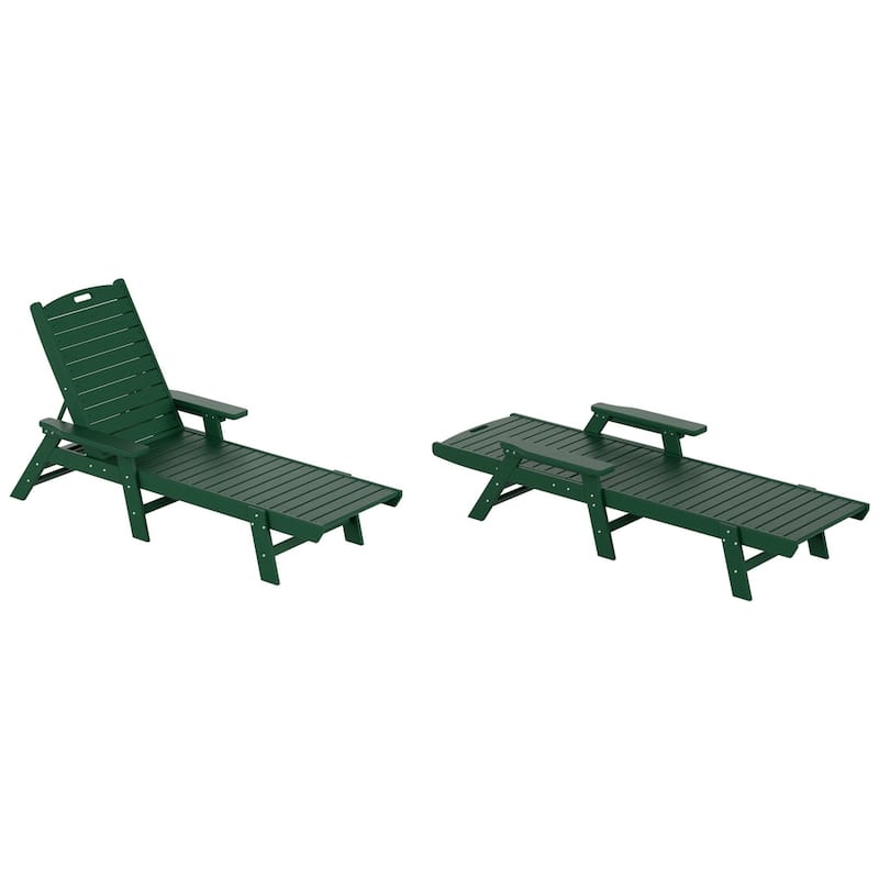 Laguna Hdpe All Weather Outdoor Patio Pool Reclining Chaise Lounge (Set Of 2)