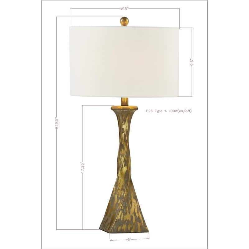 Marcy 30" Table Lamps with Linen Shade, Antique Gold (Set of 2)