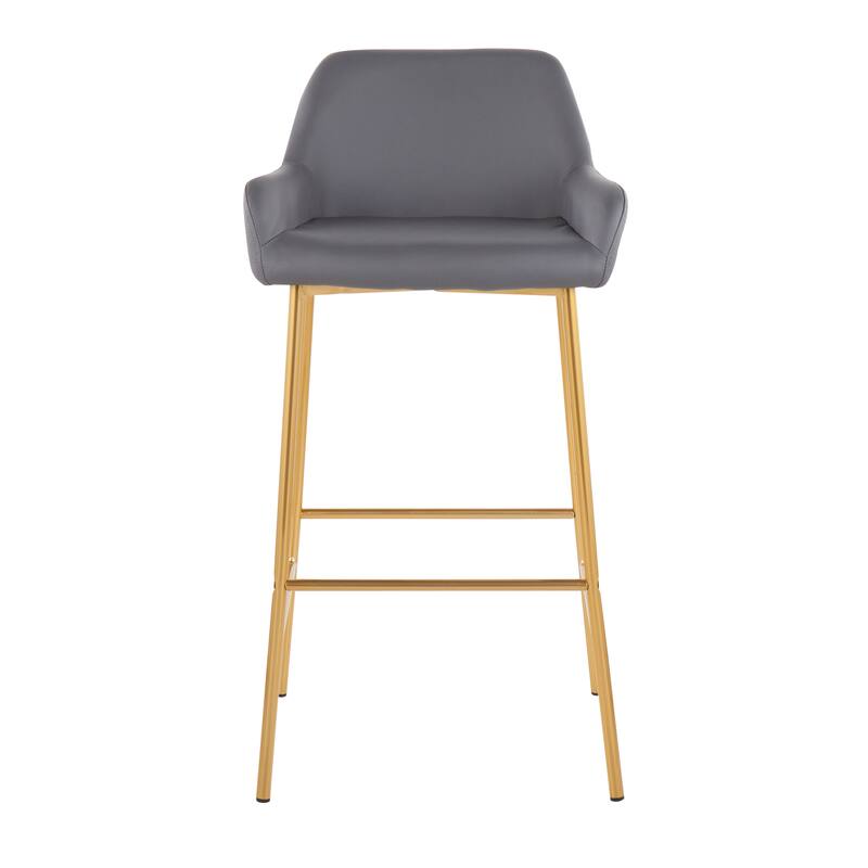 Silver Orchid Galotti Gold Fixed-Height Upholstered Bar Stool - Set of 2