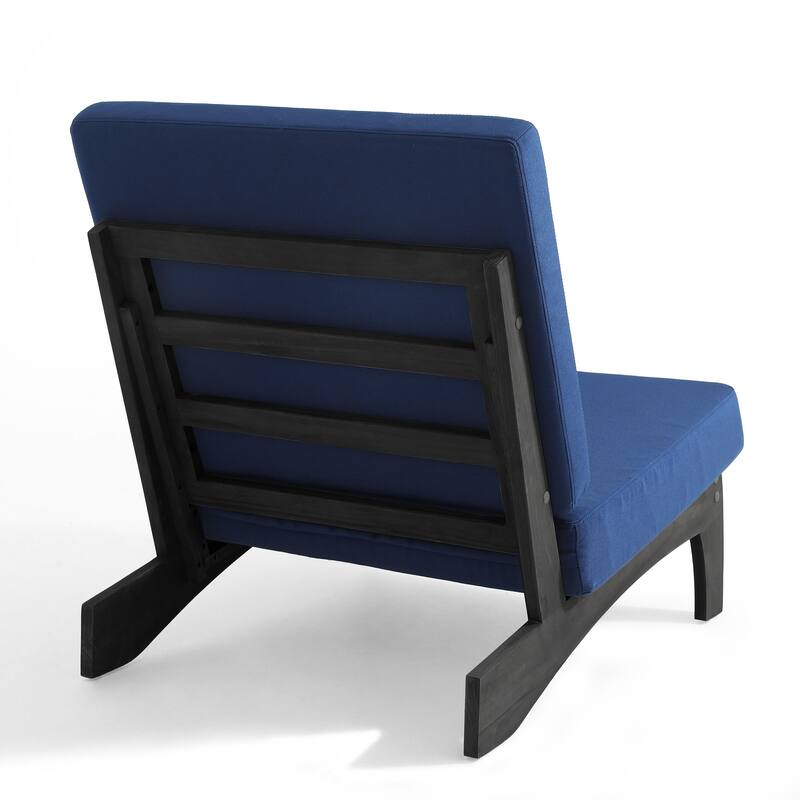 Outdoor Patio Furniture Acacia Wood Club Chair Set with All-Weather Cushions