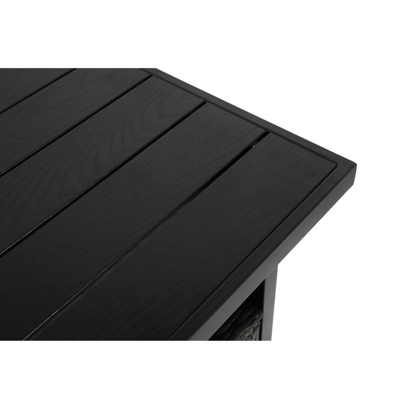 Anmytek Dark Brown Wicker Rolling Storage Cabinet with Doors for Patio Pool Deck Outdoor