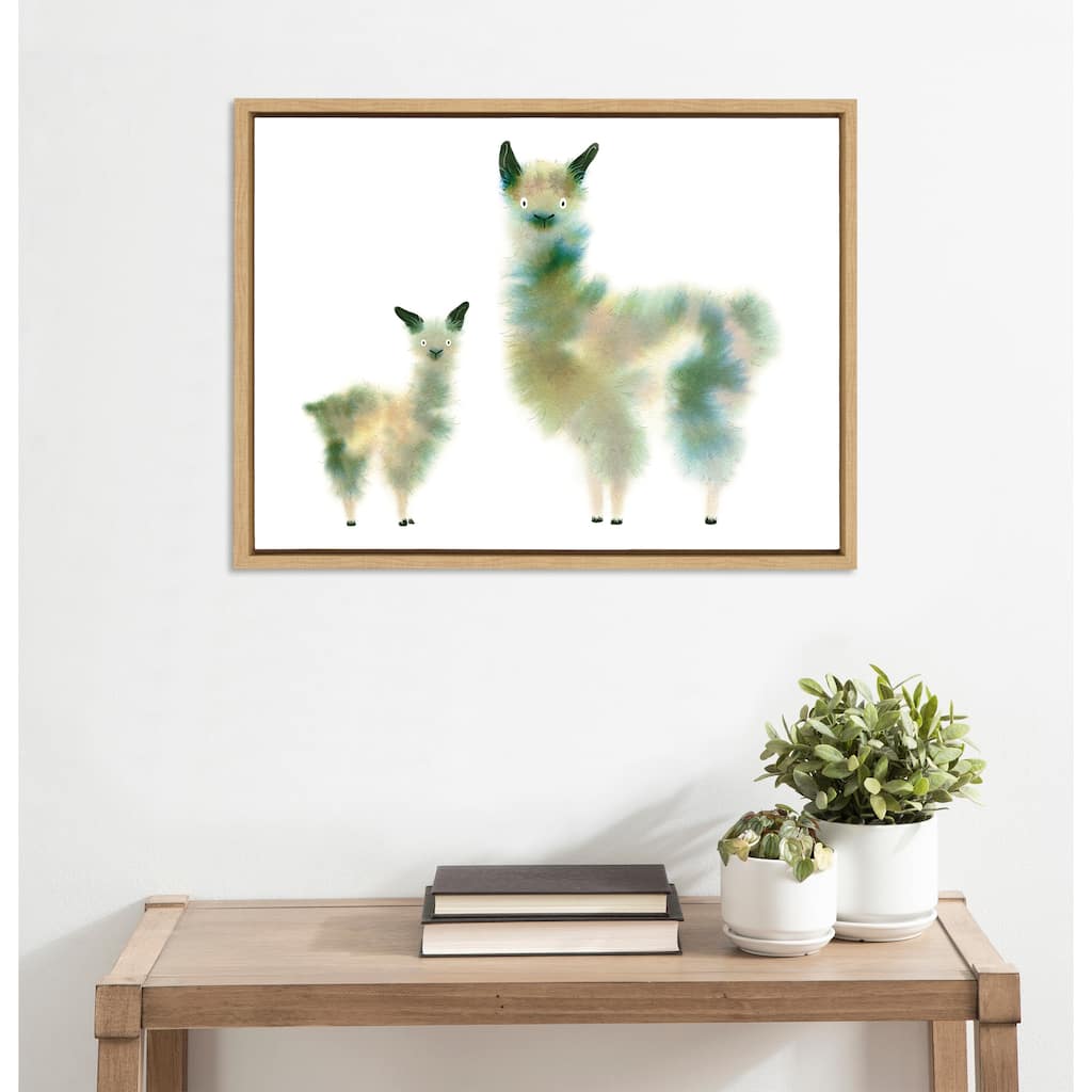 Kate and Laurel Sylvie Animal Fluffs Framed Canvas by Faryn Hughes