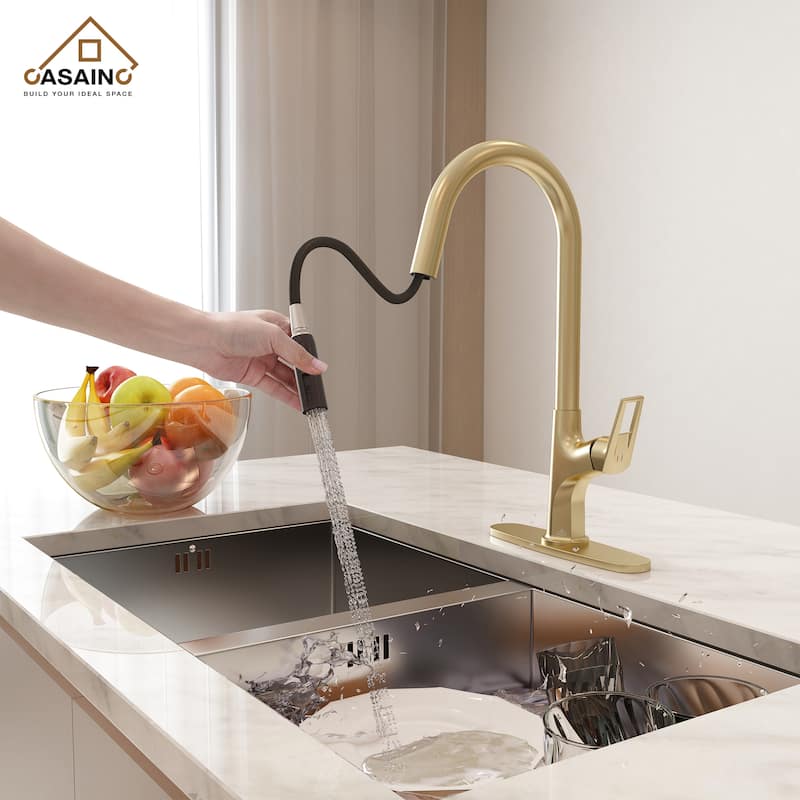 Single Handle Pull-Down Sprayer Kitchen Faucet
