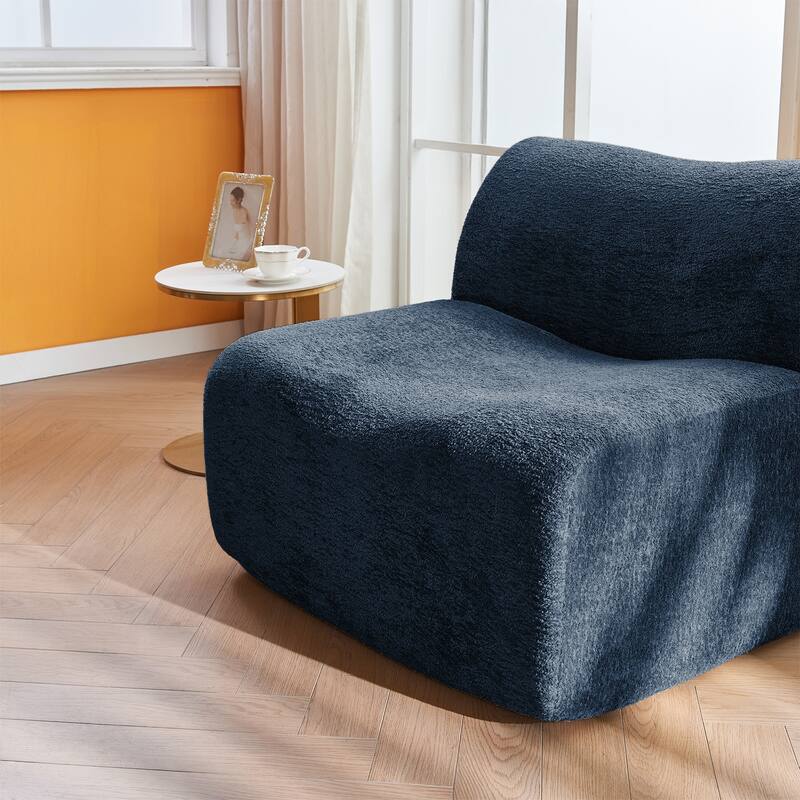 Comfortable and Space-Saving Single Foam Compression Sofa Chair with Footrest + Pillow