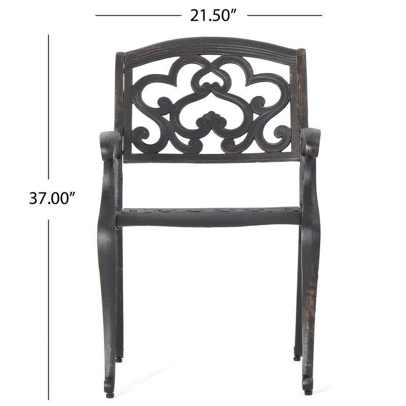 Abigal Outdoor Copper Cast Cast Aluminum Rustic Dining Collection by Christopher Knight Home