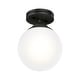 preview thumbnail 7 of 9, Hunter Hepburn 1-Light Flush Mount Ceiling Light - Bedroom, Bath, Entry, Hallway - Damp-Rated - Vintage, Globe Light