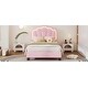 preview thumbnail 17 of 16, Twin Size Flower-Shaped Upholstered Bed with Adjustable Headboard and LED Lighting