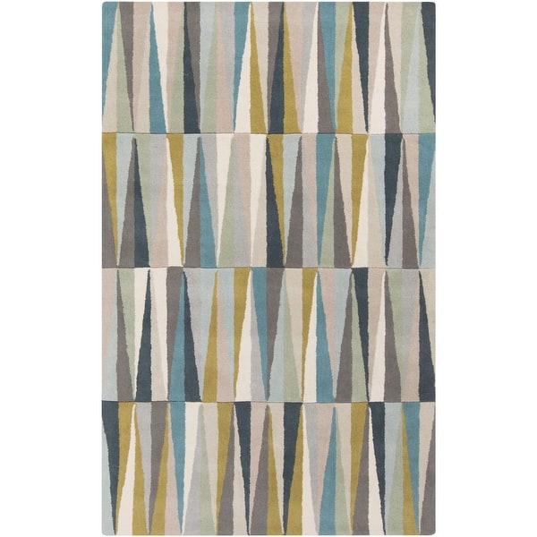 slide 2 of 5, Livabliss Oasis Mid-Century Modern Geometric Area Rug Blue - 2' x 3'