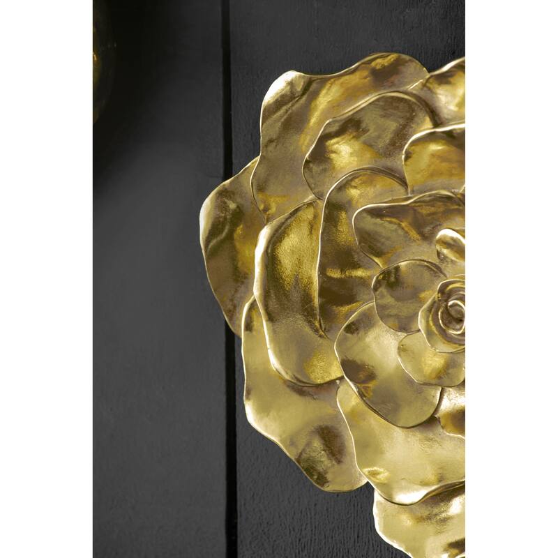 S/2 Gold Rose Hanging Wall Accents