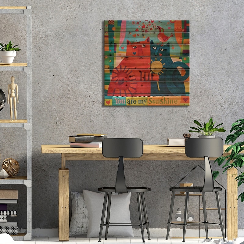 You Are My Sunshine Print On Wood by Vicky Mount - Multi-Color