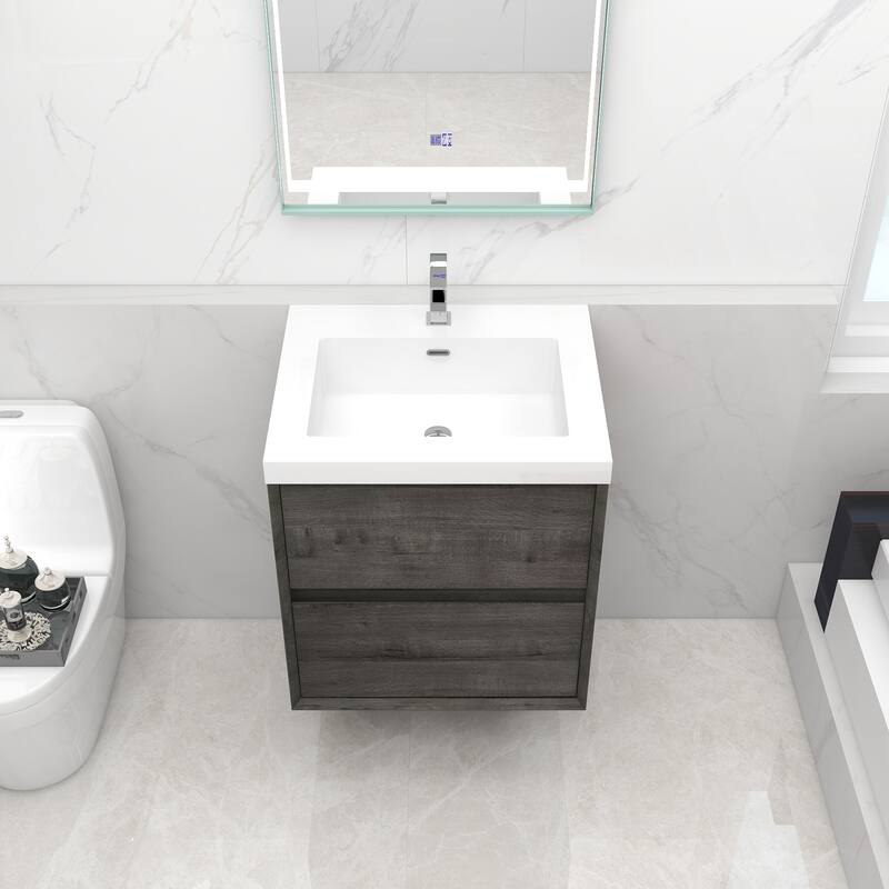 Selina 24" Wall Mounted Vanity with Single Sink - 24
