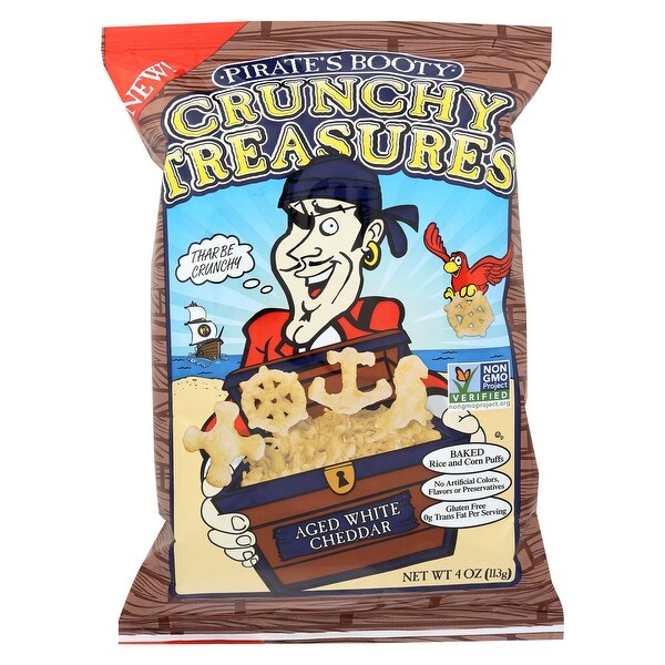 Pirate Brands Booty Puffs - Crunchy Treasures - Case of 12 - 4 oz.