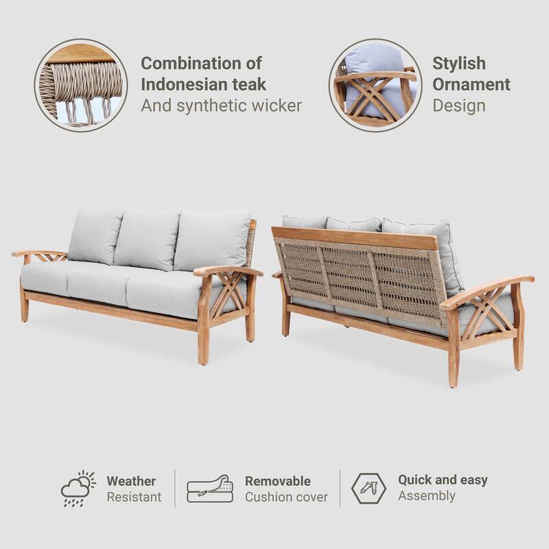 Cambridge Casual Carmel 4-Piece Indonesian Teak Patio Conversation Set