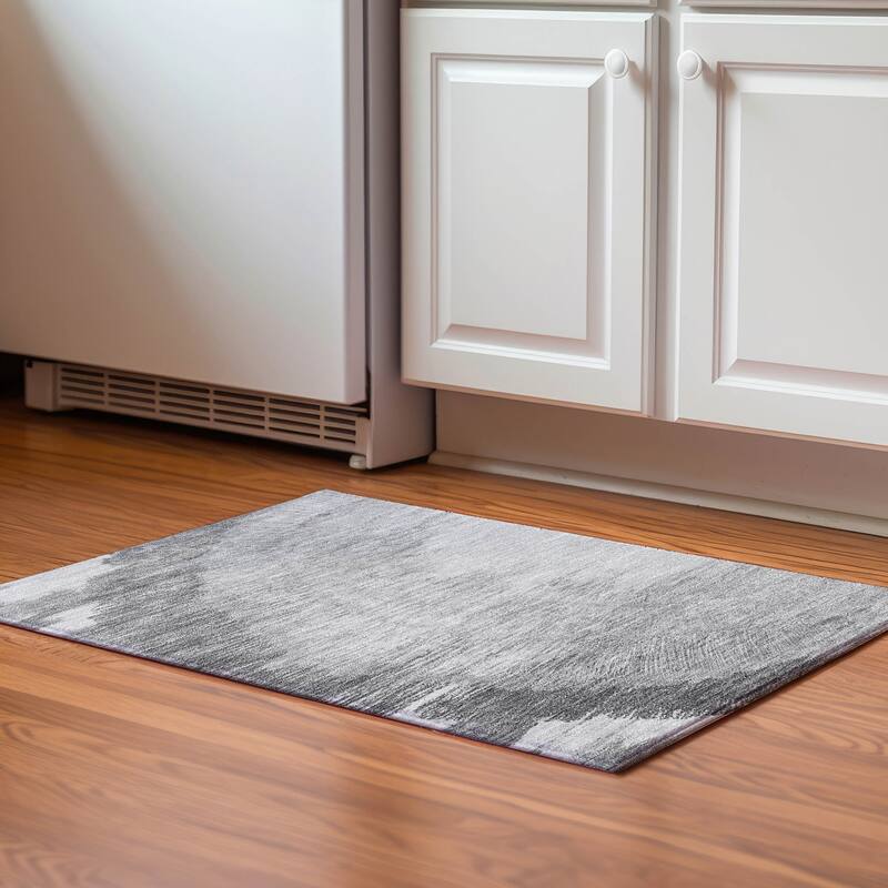 Premium Washable Super Soft Wood Zoom Mayfield Rug - Gray - 1' 8" x 2' 6" - Rectangle