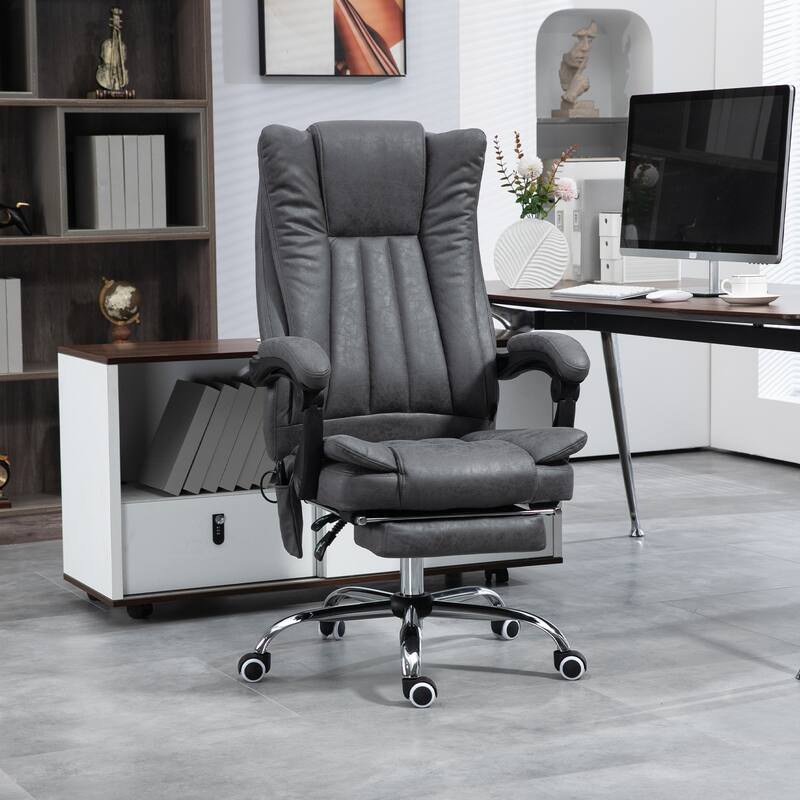 Vinsetto Microfiber Office Chair, High Back Computer Chair with 6 Point Massage, Heat