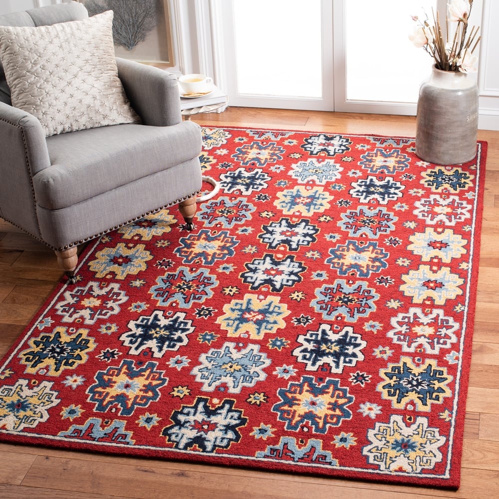 SAFAVIEH Handmade Heritage Floret Damask Traditional Oriental Wool Rug