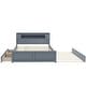 preview thumbnail 10 of 32, Versatile Queen Size Wood Storage Bed with LED and Trundle for Enhanced Comfort and Space Utilization