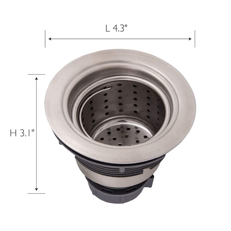 Design House 3-1/2" Basket Strainer with Deep and Removable Food Waste - Satin Stainless Steel