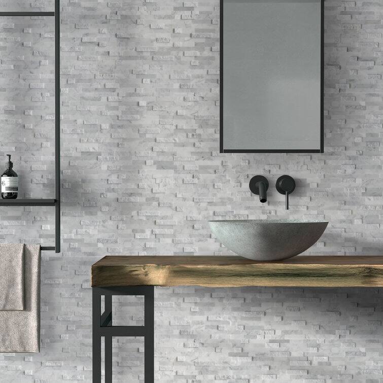 3D 11.5" x 10.7" Natural Stone Peel & Stick Mosaic Tile