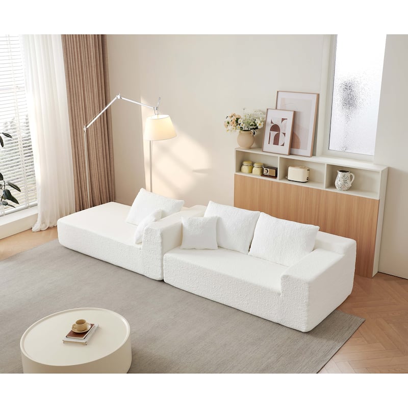 Chenille Cloud Modular Couch L-shaped Sectional Sofa with Chaise