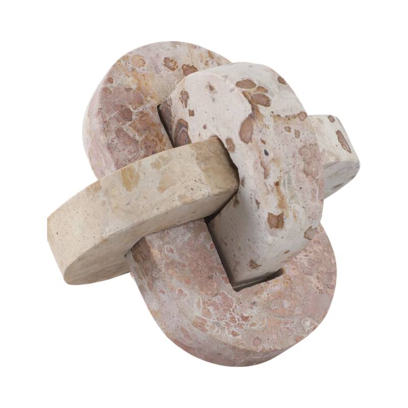 Stone Marble Decorative Object Interlocking Sculptural Form Accent