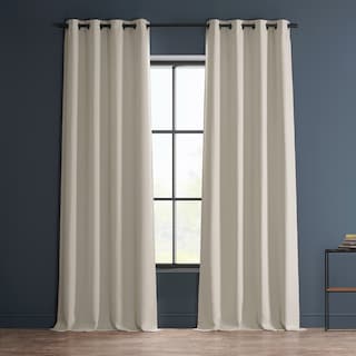 Exclusive Fabrics Grommet Textured Faux Linen Room Darkening Curtains for Bedroom & Living Room Curtains (1 Panel)