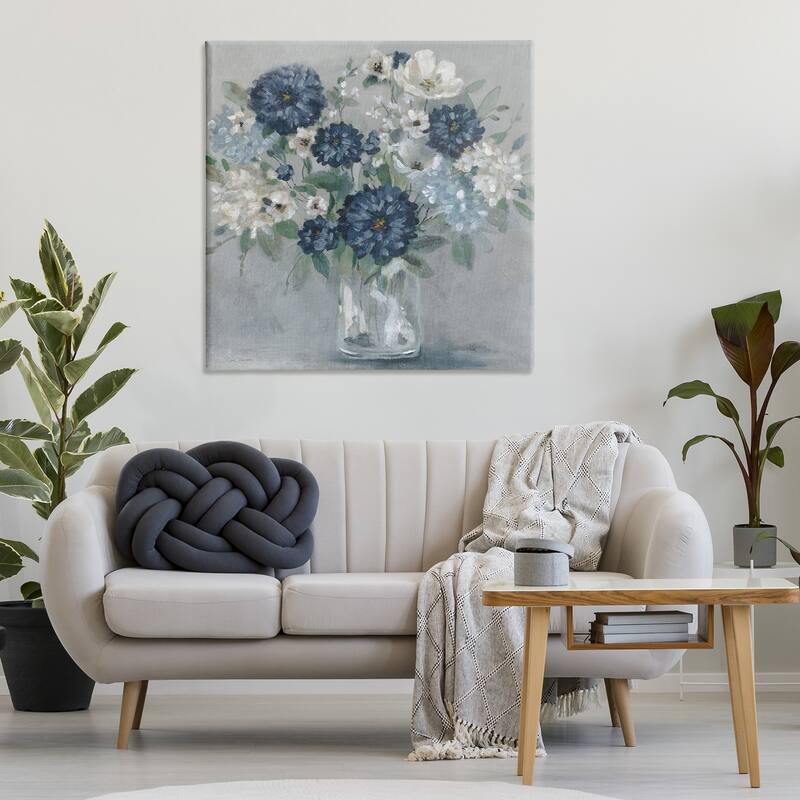 Stupell Blue Mums Mixed Bouquet Canvas Wall Art Design By Carol Robinson