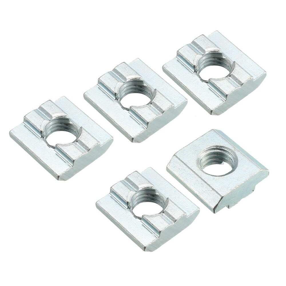 BINZZO Sliding T Slot Nuts 2020 Series M3 60 Pack T Nuts Carbon Steel Nickel Plated Half Round Roll in Sliding 6mm Slot Aluminum Profile Accessories for T Slot Aluminum Profile 20 x 20 Series 