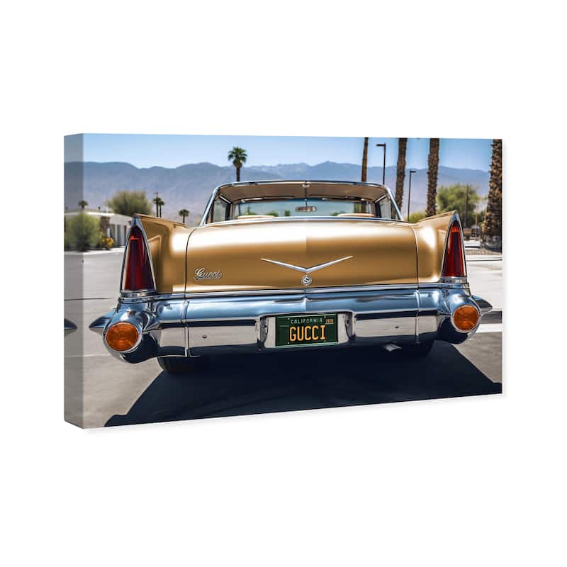 Wynwood Studio Canvas Nature Ride in Style Roma Yellow and Metallic Yellow Modern & Contemporary Wall Art Canvas Print