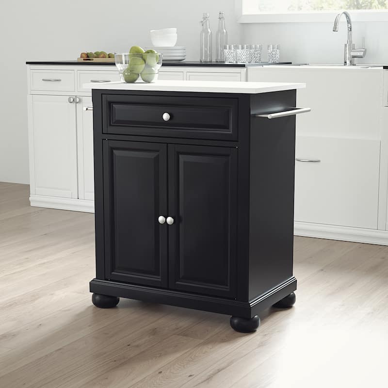 Crosley Alexandria Granite Top Portable Kitchen Island/Cart - 31"W x 18"D x 35.5"H