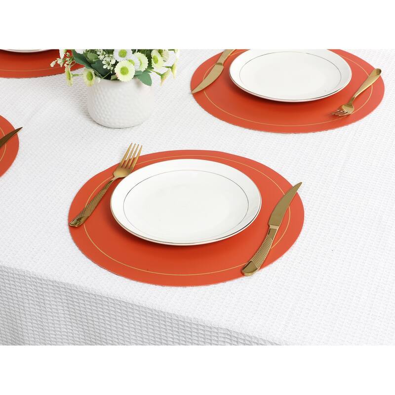 Placemats Set of 6 Faux Leather Placemats for Kitchen Dining Table Decor Heat Resistant Table Placemats Wipeable Table Mat