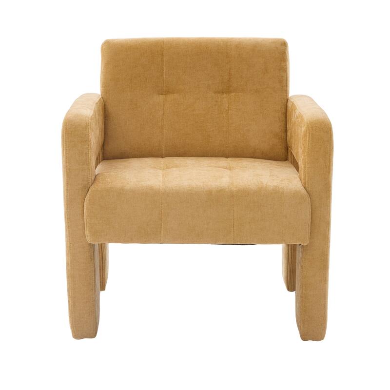 HOMEFUN Chenille Upholstered Tufted Comfortable Wood Frame Single Armchair