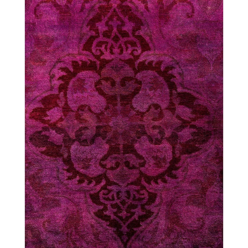 Overdyed, One-of-a-Kind Hand-Knotted Area Rug - Pink - 10' 2" x 13' 8"