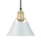 preview thumbnail 1 of 0, Yep by Golden Lighting Orwell 1-light 8in Pendant in Brushed Champagne Brass and Dusky Blue shade - Gold
