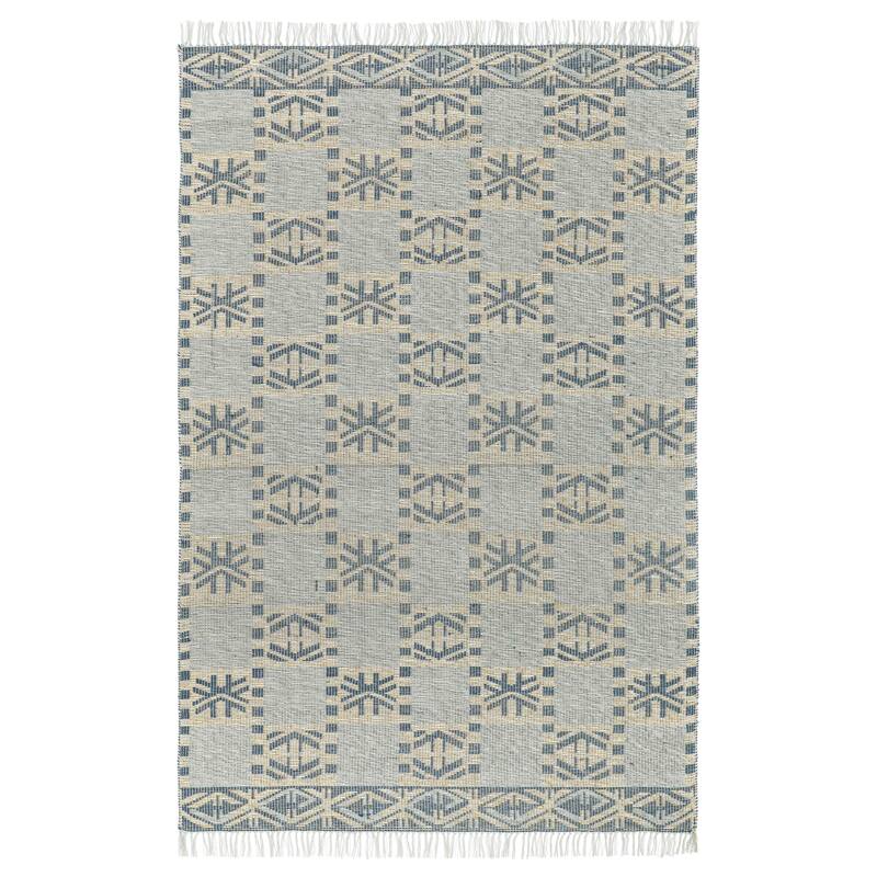 Terra by Obeetee Aurora Raha Blue Rug - Oxford Blue - 5' x 8'